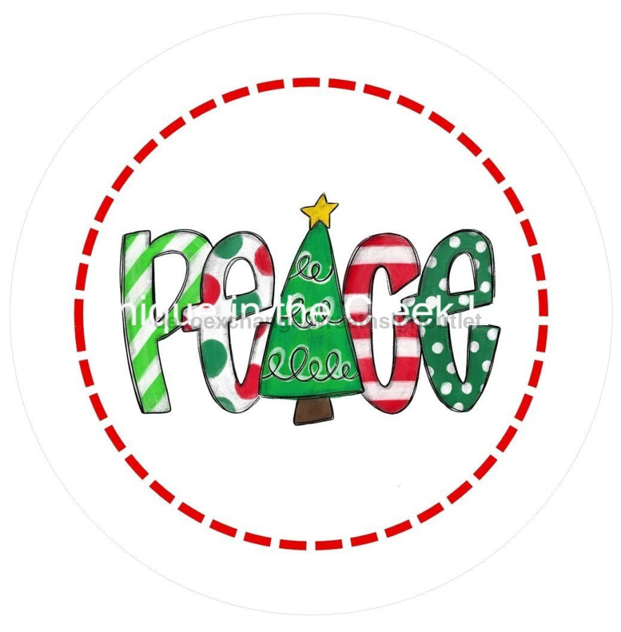 Peace Christmas Winter 10.5" Vinyl Wreath Sign - UTIC-VINYL-V679