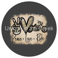 Thumbnail for PEACE LOVE RIDE BIKER EVERYDAY 10.5" Vinyl Wreath Sign - UTIC-VINYL-V1325