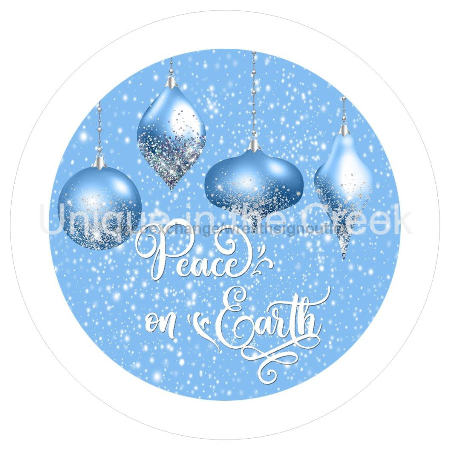 PEACE ON EARTH WINTER CHRISTMAS V1339 10.5" Vinyl Wreath Sign - UTIC-VINYL-V1339