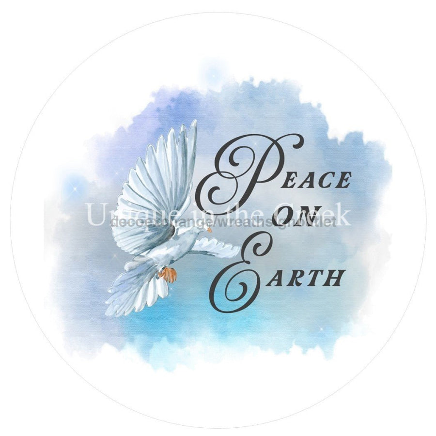 Peace On Earth Winter Christmas V710 10.5" Vinyl Wreath Sign - UTIC-VINYL-V710