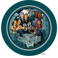 Thumbnail for PHI Football DARK GREEN/SILVER/BLACK Beware...you are entering a football zone Sports 10.5" Vinyl Wreath Sign - UTIC-VINYL-V1975