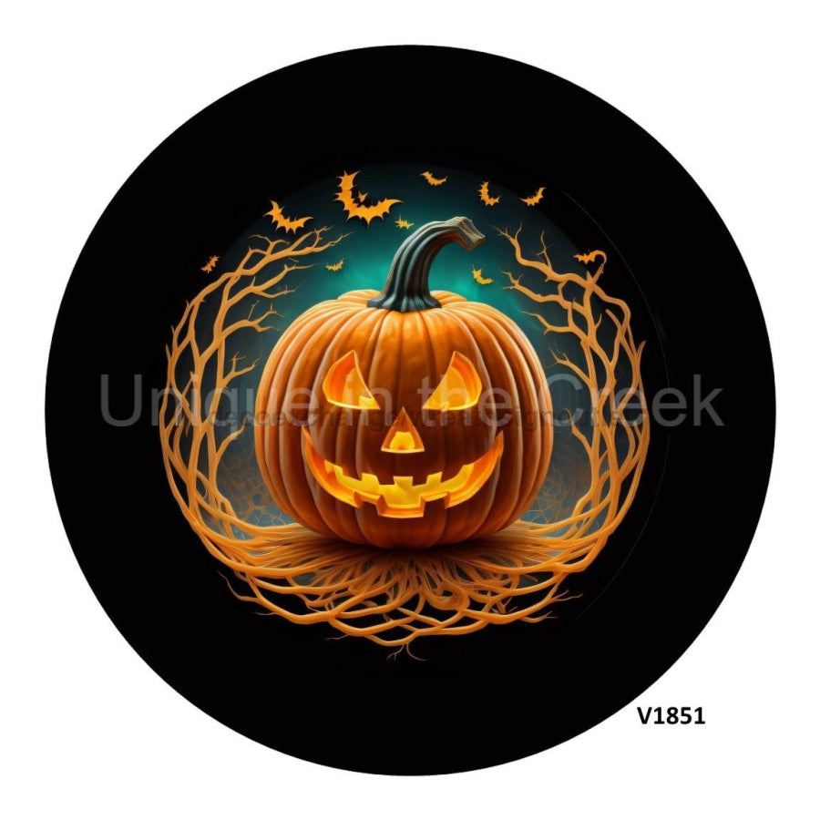 PUMPKIN JACK O LANTERN HALLOWEEN FALL 10.5" Vinyl Wreath Sign - UTIC-VINYL-V1851