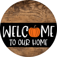 Thumbnail for Wreath Sign Pumpkin Welcome To Our Home Decoe-2325 For Round vinyl