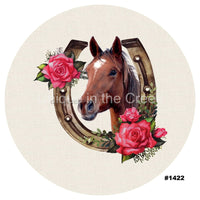 Thumbnail for ROSES HORSE HORSESHOE FARM ANIMALS KENTUCK DERBY 10.5" Vinyl Wreath Sign - UTIC-VINYL-V1422