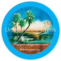 Thumbnail for SAND BETWEEN YOUR TOES BEACH PALM TREES SUMMER OCEAN 10.5" Vinyl Wreath Sign - UTIC-VINYL-V1273