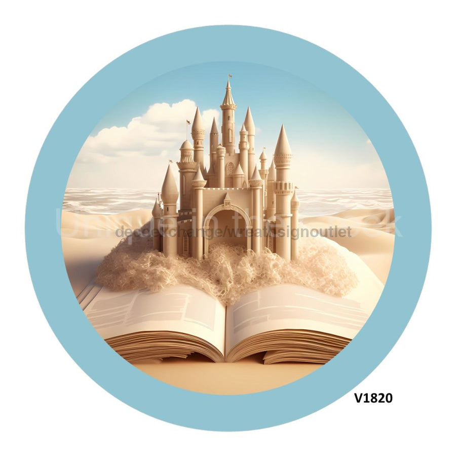 SAND CASTLE FAIRY TALE EVERYDAY 10.5" Vinyl Wreath Sign - UTIC-VINYL-V1820