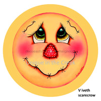 Thumbnail for Scarecrow Iveth Wright Fall Autumn 10.5" Vinyl Wreath Sign - UTIC-VINYL-VIvethScarecrow