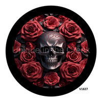 Thumbnail for SKULL AND ROSES 3D HALLOWEEN 10.5" Vinyl Wreath Sign - UTIC-VINYL-V1827