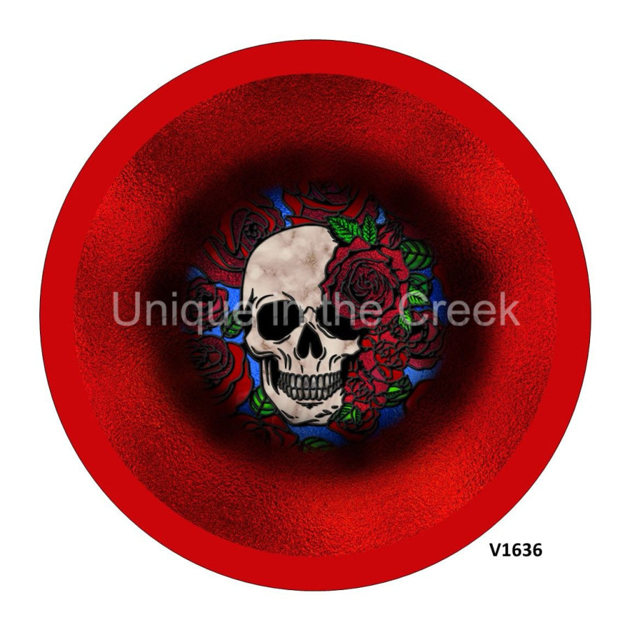 SKULL / ROSES DAY OF THE DEAD EVERYDAY 10.5" Vinyl Wreath Sign - UTIC-VINYL-V1636