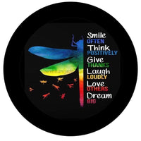 Thumbnail for SMILE OFTEN THINK POSITIVE EVERYDAY DRAGON FLY 10.5" Vinyl Wreath Sign - UTIC-VINYL-V644