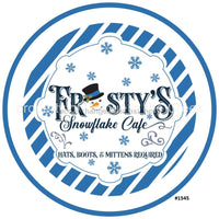 Thumbnail for Snowflake Cafe Snowman Winter 10.5" Vinyl Wreath Sign - UTIC-VINYL-V1545
