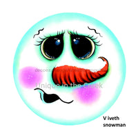 Thumbnail for Snowman Iveth Wright Winter Christmas 10.5" Vinyl Wreath Sign - UTIC-VINYL-VIvethSnowman