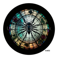 Thumbnail for SPIDER STAIN GLASS HALLOWEEN 10.5" Vinyl Wreath Sign - UTIC-VINYL-V1852