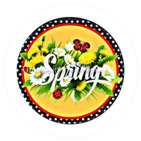 Thumbnail for SPRING BUTTERFLY POLKA DOTS DAISY LADYBUG 10.5" Vinyl Wreath Sign - UTIC-VINYL-V1123