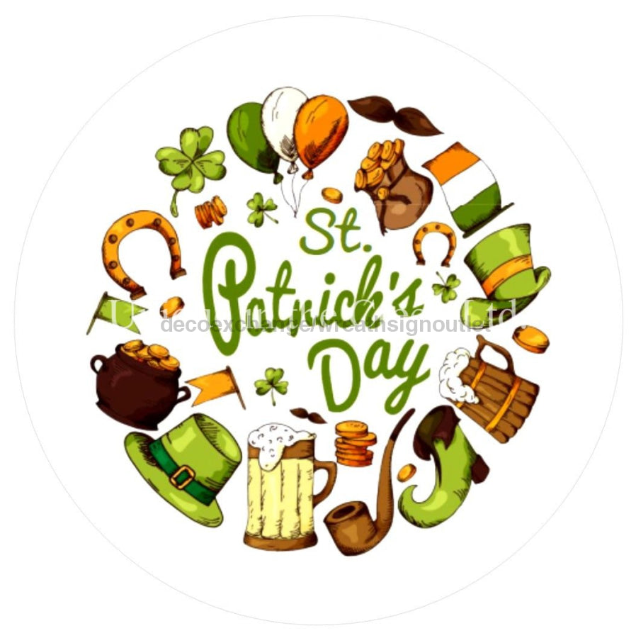 St Patrick's Day St Patrick Irish 10.5" Vinyl Wreath Sign - UTIC-VINYL-V478