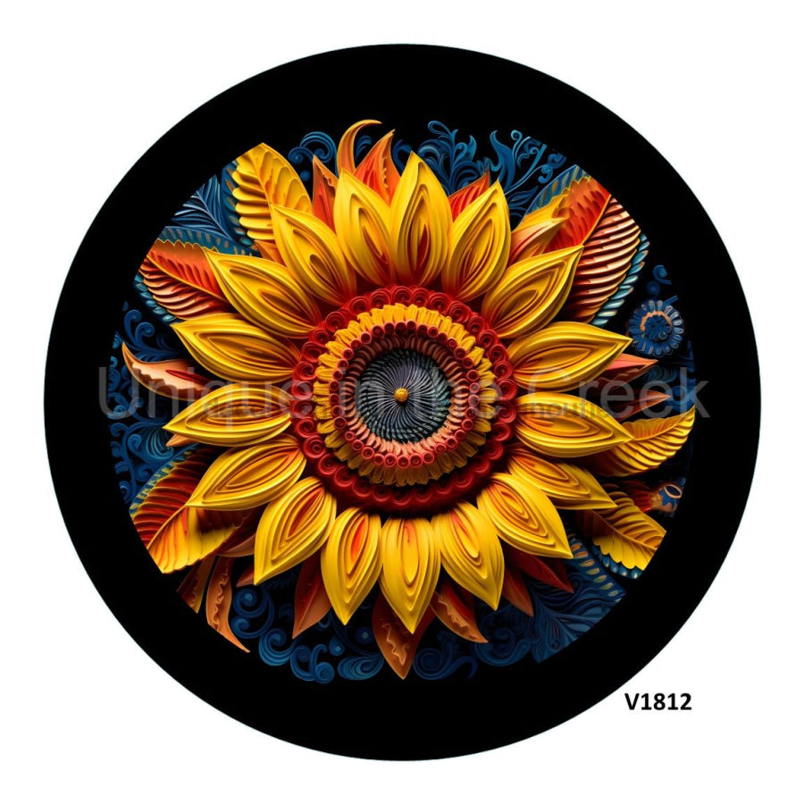 SUNFLOWER QUILL 10.5" Vinyl Wreath Sign - UTIC-VINYL-V1812
