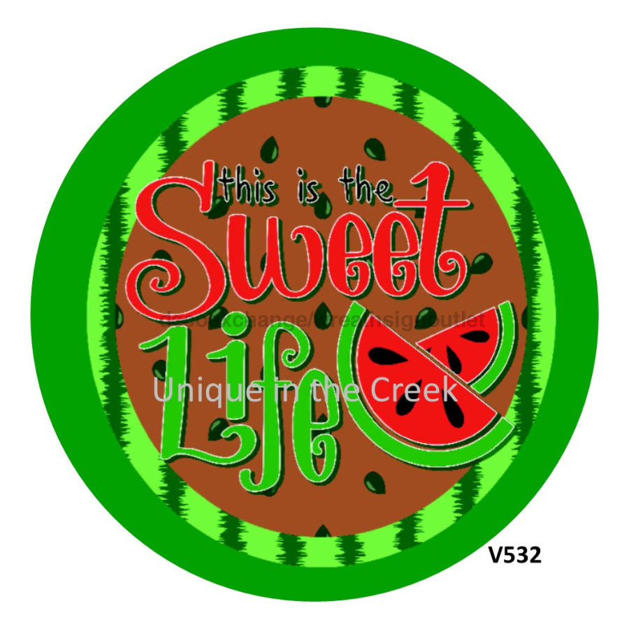 SWEET LIFE WATERMELON SUMMER 10.5" Vinyl Wreath Sign - UTIC-VINYL-V532