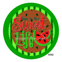 Thumbnail for SWEET LIFE WATERMELON SUMMER 10.5" Vinyl Wreath Sign - UTIC-VINYL-V532