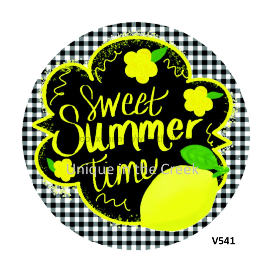 SWEET SUMMER TIME LEMONS WELCOME 10.5" Vinyl Wreath Sign - UTIC-VINYL-V541