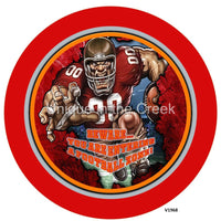 Thumbnail for TB Football RED/ORANGE/BLACK Beware...you are entering a football zone Sports 10.5" Vinyl Wreath Sign - UTIC-VINYL-V1968