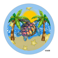 Thumbnail for TURTLES / PALM TREES SUMMER EVERYDAY 10.5" Vinyl Wreath Sign - UTIC-VINYL-V1638