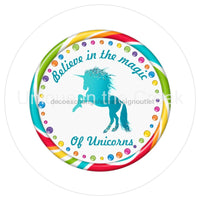 Thumbnail for UNICORNS BELIEVE IN MAGIC KIDS EVERYDAY 10.5" Vinyl Wreath Sign - UTIC-VINYL-V1264