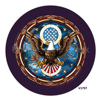 Thumbnail for USA EMBLEM PATRIOTIC EAGLE BALD EAGLE EVERYDAY 10.5" Vinyl Wreath Sign - UTIC-VINYL-V1797