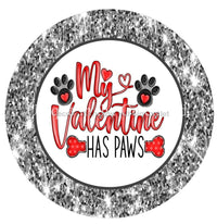 Thumbnail for Valentine Has Paws Valentine's Day 10.5" Vinyl Wreath Sign - UTIC-VINYL-V1009