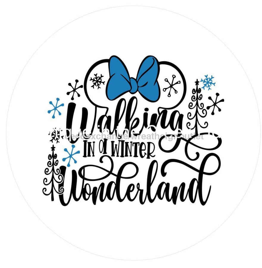 Walking in a Winter Wonderland 10.5" Vinyl Wreath Sign - UTIC-VINYL-V695