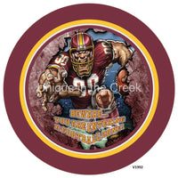 Thumbnail for WASH Football BURGUNDY/GOLD Beware...you are entering a football zone Sports 10.5" Vinyl Wreath Sign - UTIC-VINYL-V1992