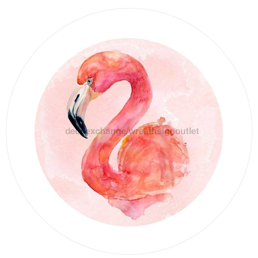 WATERCOLOR FLAMINGO EVERYDAY 10.5" Vinyl Wreath Sign - UTIC-VINYL-V646