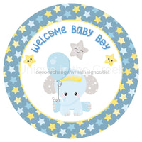 Thumbnail for WELCOME BABY BOY BABY SHOWER 10.5" Vinyl Wreath Sign - UTIC-VINYL-V1212