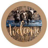 Thumbnail for WELCOME COWS EVERYDAY 10.5" Vinyl Wreath Sign - UTIC-VINYL-V1050