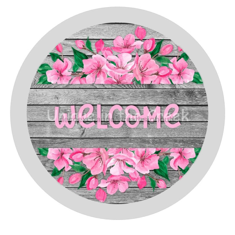 WELCOME FLOWERS EVERYDAY 10.5" Vinyl Wreath Sign - UTIC-VINYL-V1084