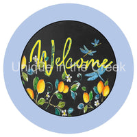 Thumbnail for WELCOME FOLIAGE FIREFLIES EVERYDAY LEMON 10.5" Vinyl Wreath Sign - UTIC-VINYL-V1271