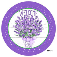 Thumbnail for WELCOME LAVENDER LILAC SPRING SUMMER 10.5" Vinyl Wreath Sign - UTIC-VINYL-V1431