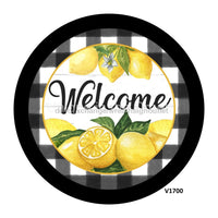 Thumbnail for WELCOME LEMONS / CHECK SUMMER EVERYDAY 10.5" Vinyl Wreath Sign - UTIC-VINYL-V1700