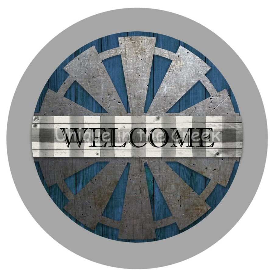 WELCOME CHECK EVERYDAY FARMHOUSE 10.5" Vinyl Wreath Sign - UTIC-VINYL-V1073