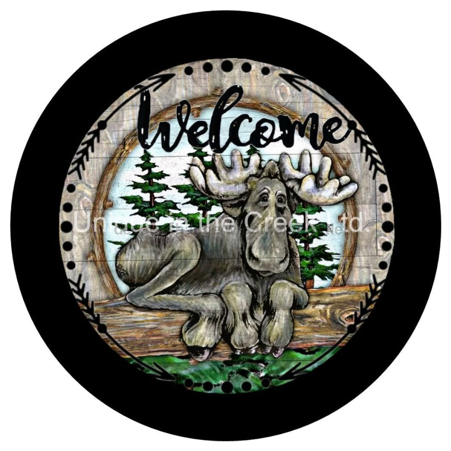 WELCOME MOOSE EVERYDAY 10.5" Vinyl Wreath Sign - UTIC-VINYL-V1119