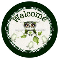 Thumbnail for WELCOME OWL FOLIAGE CHECK EVERYDAY 10.5" Vinyl Wreath Sign - UTIC-VINYL-V1258