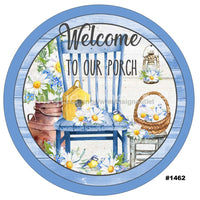 Thumbnail for WELCOME TO OUR PORCH DAISY BEES SPRING SUMMER EVERYDAY 10.5" Vinyl Wreath Sign - UTIC-VINYL-V1462