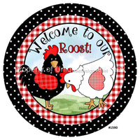 Thumbnail for WELCOME TO OUR ROOST CHICKENS PETS FARM LIFE EVERYDAY 10.5" Vinyl Wreath Sign - UTIC-VINYL-V1590