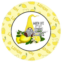 Thumbnail for WHEN LIFE GIVES YOU LEMONS SWEET TEA GNOME WELCOME SPRING SUMMER 10.5" Vinyl Wreath Sign - UTIC-VINYL-V1202