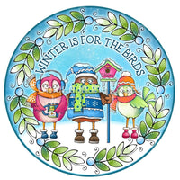Thumbnail for WINTER IS FOR THE BIRDS 10.5" Vinyl Wreath Sign - UTIC-VINYL-V1357