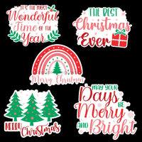 Thumbnail for Shipping Stickers Christmas Bundle 1 Vinyl Wreath Sign - DECOESTICKER-009