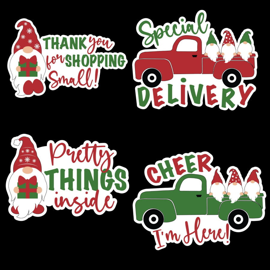 Shipping Stickers Christmas Bundle 2 Vinyl Wreath Sign - DECOESTICKER-010