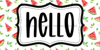 Thumbnail for Watermelon Hello Sign Dco - 01432 For Wreath 6X12’ Metal