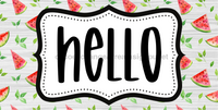 Thumbnail for Watermelon Hello Sign Dco - 01434 For Wreath 6X12’ Metal