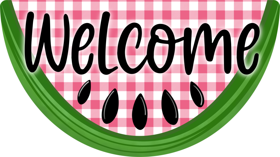 Watermelon Welcome 22" Wood Door Hanger - DECOE-W-176-DH