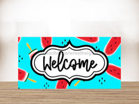 Thumbnail for Watermelon Welcome 6x12" Metal Wreath Sign - DECOE-4240